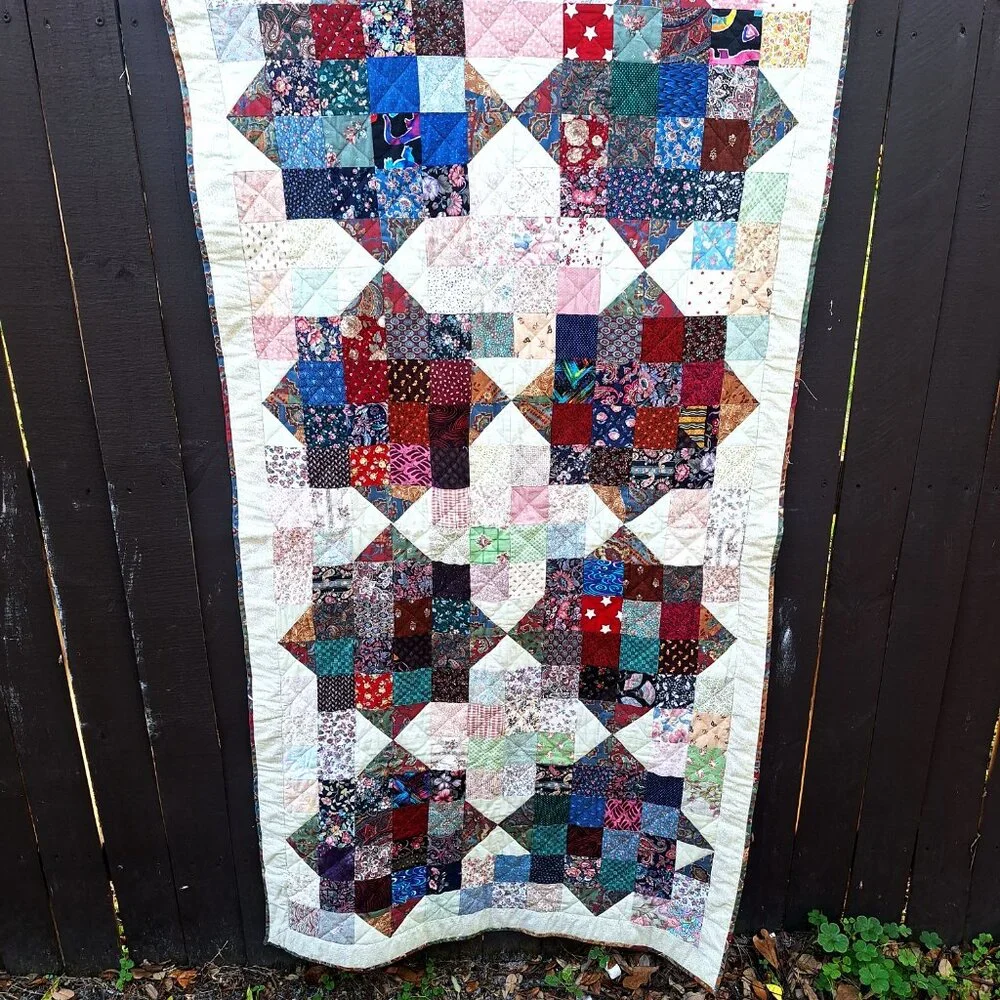 Quilt Wall Hanging 34”x 65” Star Chiclets? Multi-color
